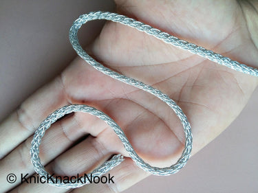 Thread Lace Trim In Gold / Silver / Silver - Gold , Approx. 5mm wide, Braided Gimp Trim